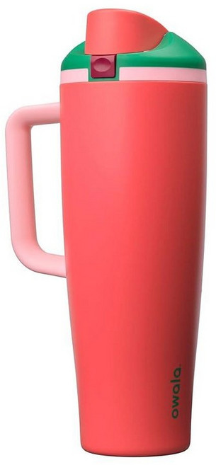 Owala FreeSip 텀블러 단열 스테인리스 스틸 물병 내장 빨대 및 측면 손잡이 여행 직장 학교 스포츠용 1.2L40온스 BPA 프리 누출 방지 드리미 필드, 딸기 밭