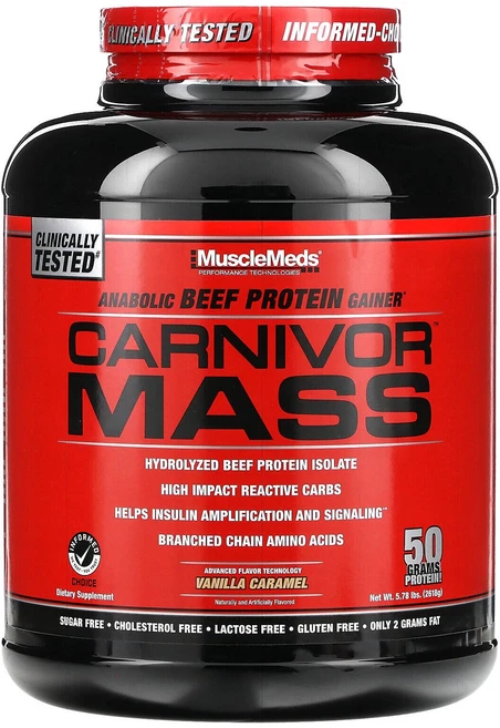 MuscleMeds CARNIVOR MASS 카니버 매스 6 lbs, 2.268kg, 1개, 바닐라 카라멜 - 쿠팡