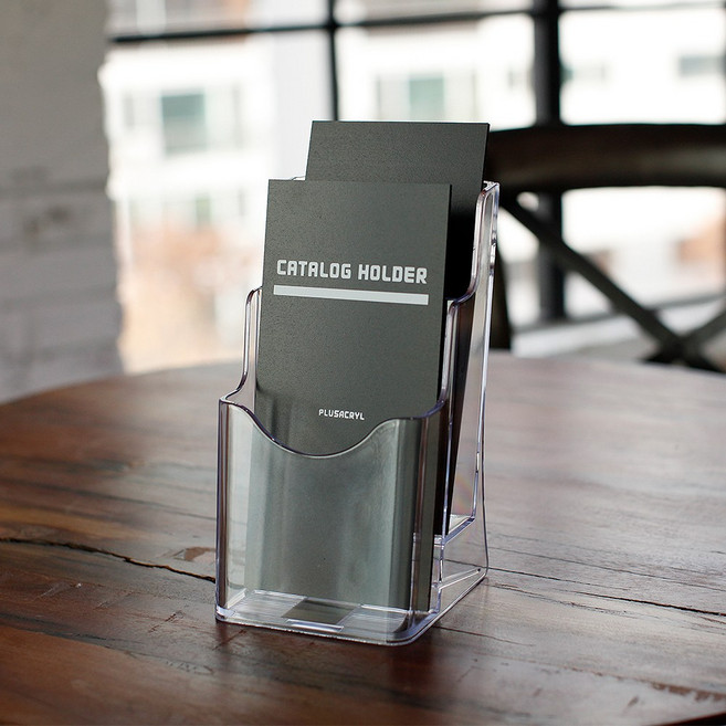 [플러스아크릴] 카탈로그 카다로그 브로슈어 브로셔 아크릴 투명 꽂이 A6 A5 A4, 1개, A6 2단- K6002, 1.A6사이즈