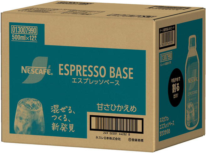 NESCAFE 雀巢咖啡 低甜度義式濃縮咖啡基底, 12個, 500ml
