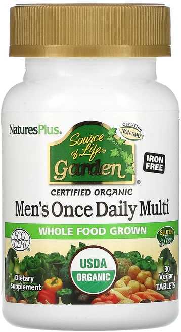 NaturesPlus Source of Life Garden 남성용 원스 데일리 멀티 베지 정제 30정, NaturesPlusSourceofLifeGarden남, 1개 - 쿠팡