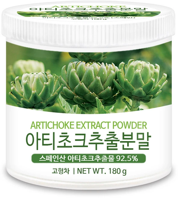 푸른들판 스페인산 아티초크 추출 분말 가루 시나린 아티초코 아티쵸코 꽃봉오리 추출물 차 파우더, 1개, 180g - 쿠팡