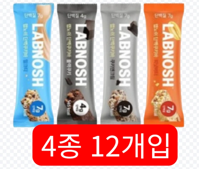LABNOSH 단백쿠키바 4종 골라담기 (12개입), 1세트, 420g - 쿠팡