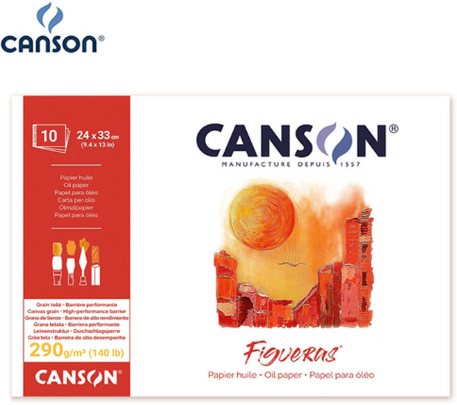 CANSON 캔손 캔버스페이퍼 휘가레스 1면제본 Figueras 4F 24x33Cm 290g 10매 1+1증정팩