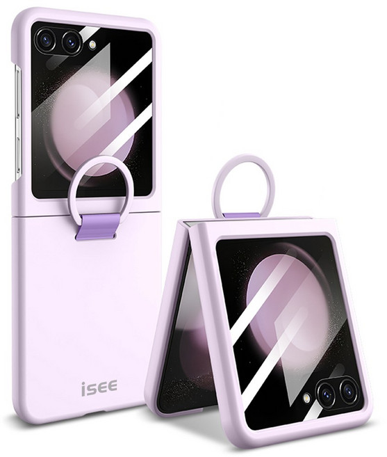 아이시(isee) Z플립5/6/7호환 일체형 하드 액정보호유리 with 링 케이스