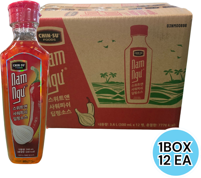친수 nam ngu ot toi ly son (베트남 고추마늘 소스) 300ml, 12개