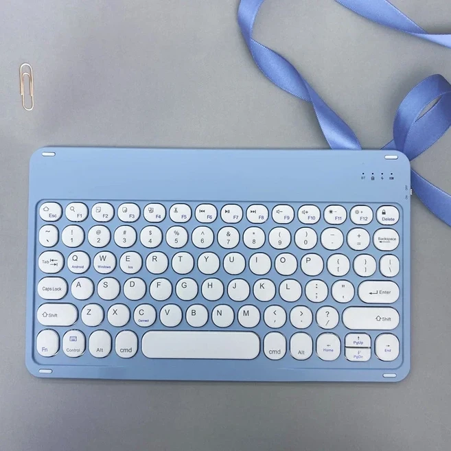 스페인어/영어 키보드 무선 마우스 아이패드 프로용 샤오미 삼성용 블루투스 10인치, 02 Spanish, 05 x4 blue