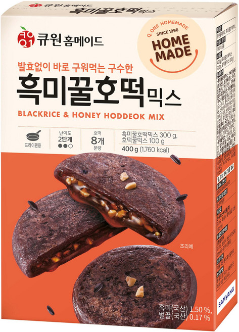 큐원 흑미꿀호떡 믹스, 400g, 10개