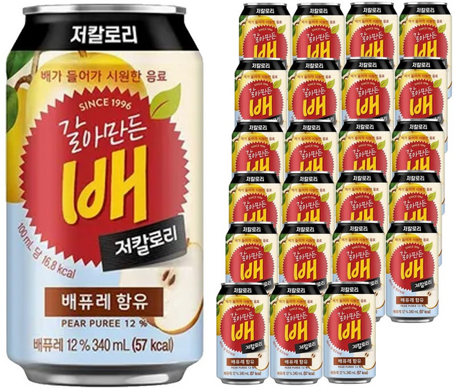 갈아만든배 저칼로리, 340ml, 24개