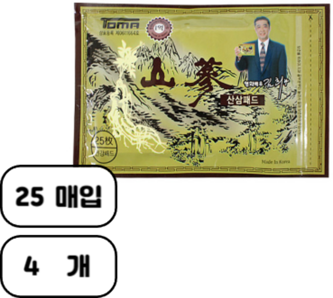 가온들 산삼패드100매(4팩), 100개
