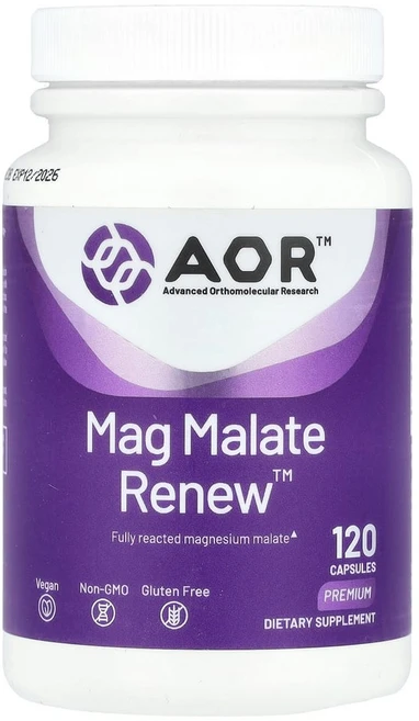 어드밴스드 올쏘몰레큘러 리서치 어드밴스드 Orthomolecular Research AOR Mag Malate Renew 120정 식물성 캡슐, 1개, 기본 - 쿠팡