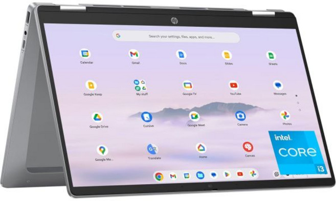 HP 크롬북 플러스 x360 14인치 노트북 FHD 터치스크린 인텔 코어 i3N305 8GB RAM 128GB UFS UHD 그래픽 크롬 OS 14bcd0010nr, (i3), 1개