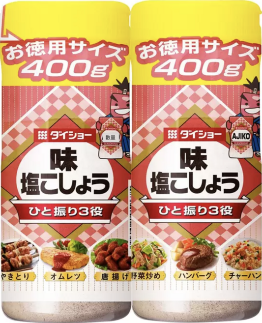 Daisho 胡椒鹽 大容量 適用於烤肉、炒飯等各式料理, 2個, 400g