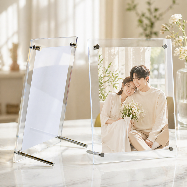 마벨인홈 고급 투명 아크릴 액자 스탠드형 A4 A3 size, 투명색, 2개