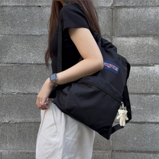(정품/당일출고) 잔스포츠 미니 백팩 드로우색 가방 귀여운 여성 가벼운 학생 여행 책가방 JANSDJB + 에이던스 곰돌이 키링