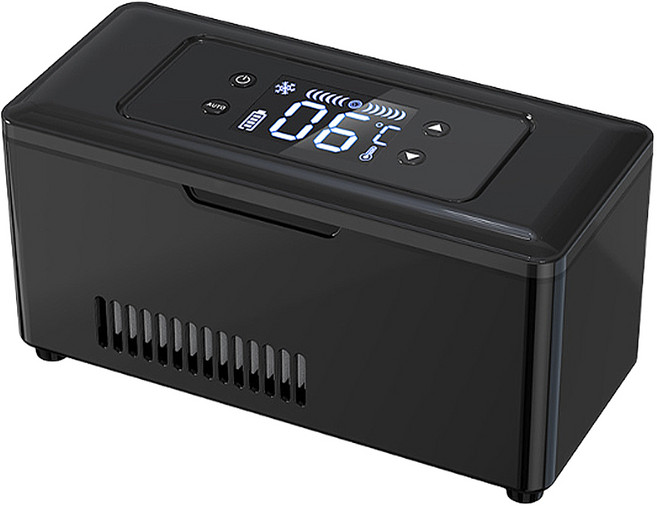 迷你車載冷藏箱 便攜式冰箱 智能溫控保鮮 戶外旅行家用, 冷藏盒第三代黑色無電池, 黑色