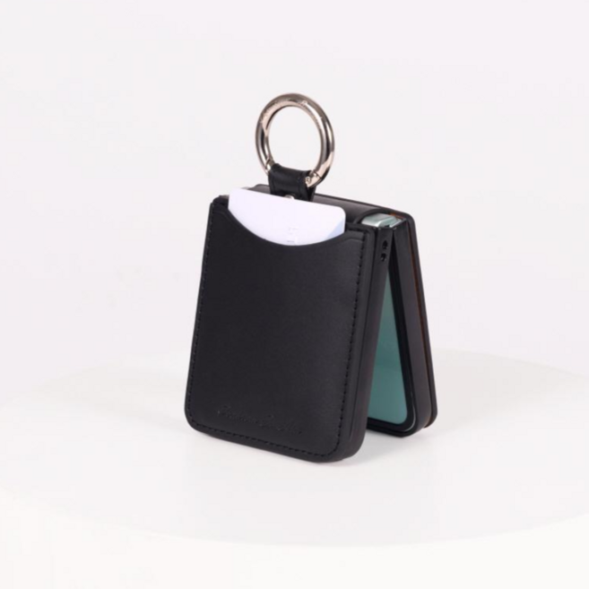 본아띠 폴라리스 천연소가죽 비비지 카드수납 갤럭시 Z플립 핸드폰케이스