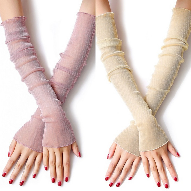 미즈코스 1+1 망사 시스루 토시 여름 햇빛 차단 운전 반장갑 자외선