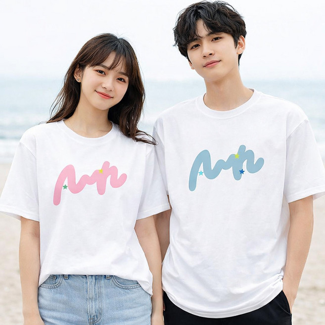 디한스 온가족 순면 단체티 사계절 반팔티 커플티