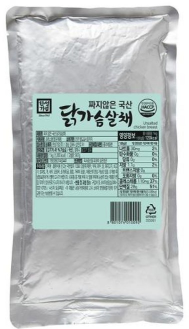 짜지않은국산닭가슴살채 한성기업 실온, 1개, 1kg
