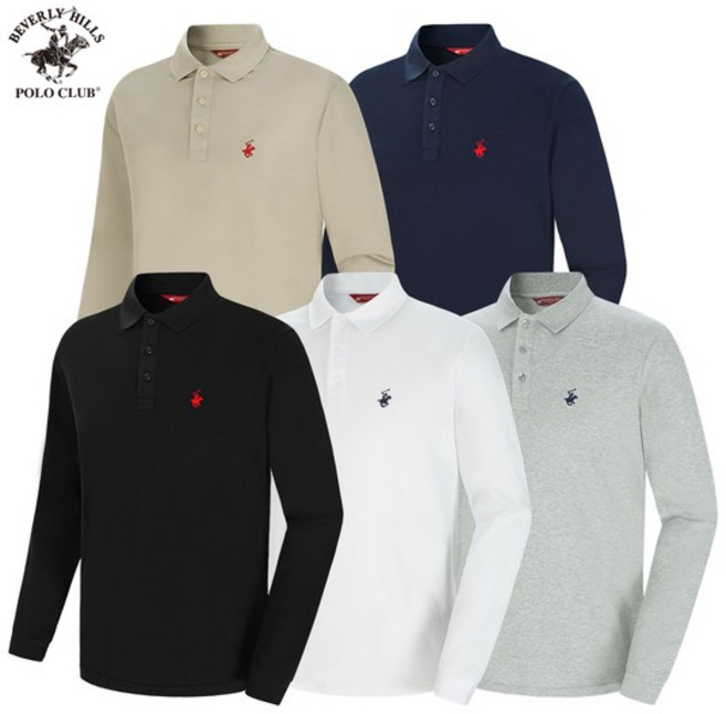 [비버리힐즈폴로클럽] 남여 스탠다드 PK 폴로 긴팔 카라 티셔츠