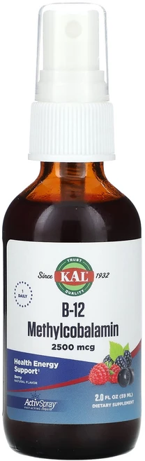 KAL B-12 메틸코발라민 베리 2500mcg 59ml, 5개, 59.147ml - 쿠팡
