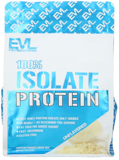 이보루션뉴트리션 100% 분리 유청 단백질 무맛, 1개, 454g