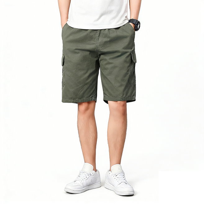 남자 카고 반바지 면100% 밴딩 기본 여름용 범록(598)