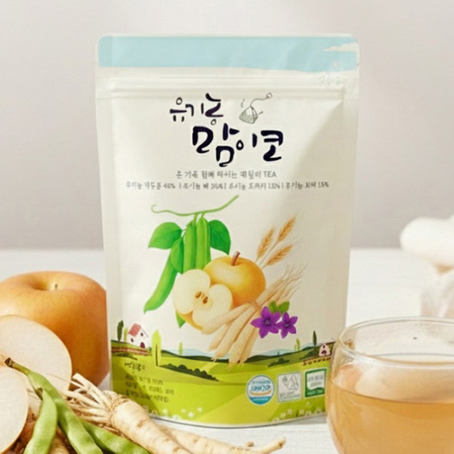 먹놀잼 유기농 100% 맘이코 작두콩 배도라지 차 티백, 1개, 20개입, 1.5g