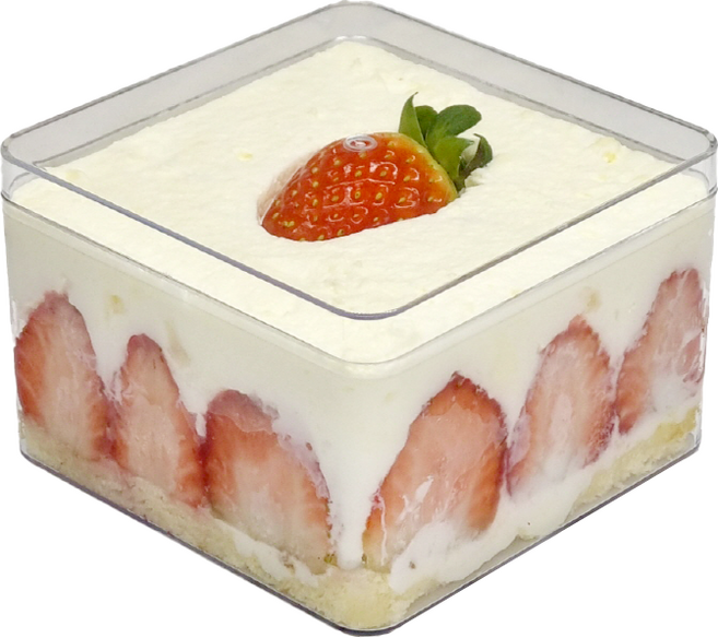 투명 정사각 티라미수 보틀케이크 용기 플라스틱, 12개
