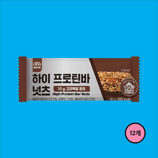 [담담싸] 엄마사랑 하이 프로틴바 넛츠, 12개, 40g