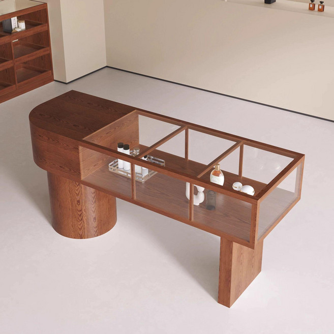 원목 진열장 쇼룸 장식장 인테리어 빵집 수납장 가방 거실, 월넛160x60x85, 1개