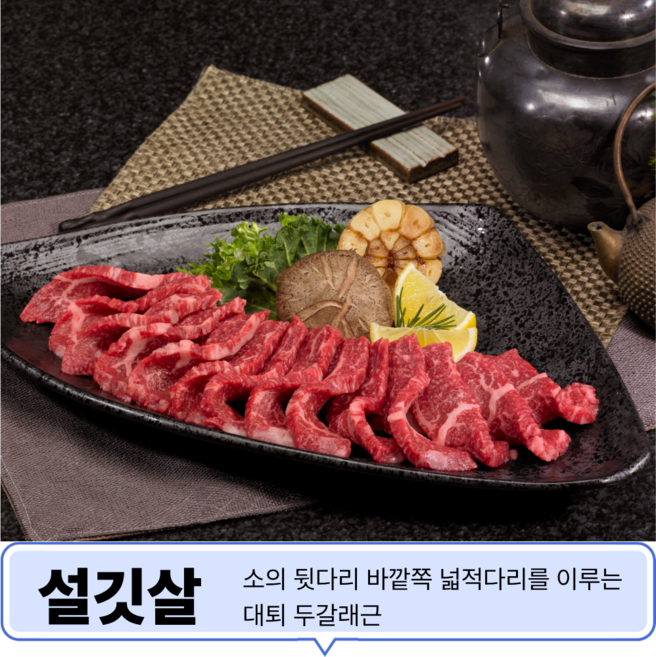 1++ 한우 설도 모듬 구이, 1박스