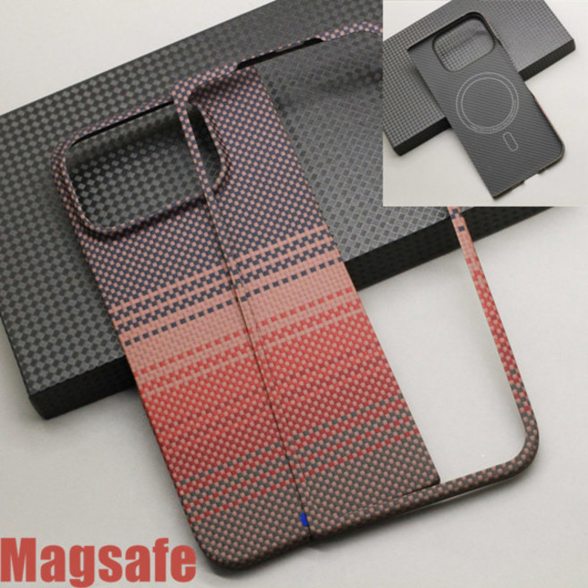 호환 구글 픽셀 10 프로 폴드용 자석 탄소 섬유 폴드 케이스 케블라 아라미드 섬유 자석 커버 픽셀 10 프로 폴드 맥세이프 케이스, [00] for Pixel10 Pro Fold, [00] Magsafe - Red 1