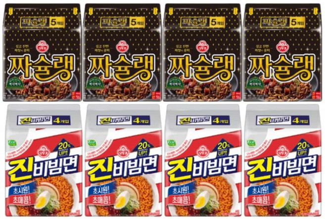 오뚜기비빔라면모음 짜슐랭 20개 진 비빔면 16개