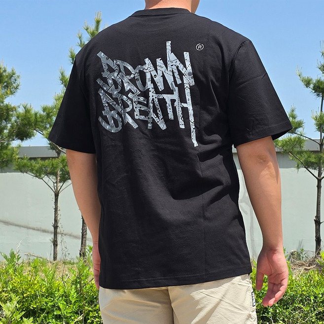 브라운브레스 반팔티 페이즐리 반팔 티셔츠 오버핏 커플