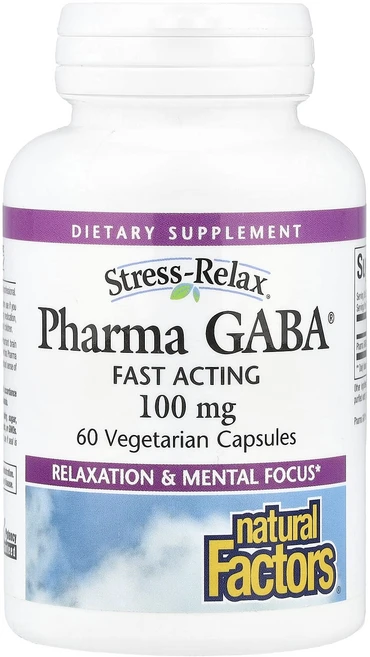 Natural Factors 스트레스 릴렉스 Pharma GABA 100mg 베지 캡슐 60정, NaturalFactors스트레스릴렉스PharmaGAB, 1개 - 쿠팡