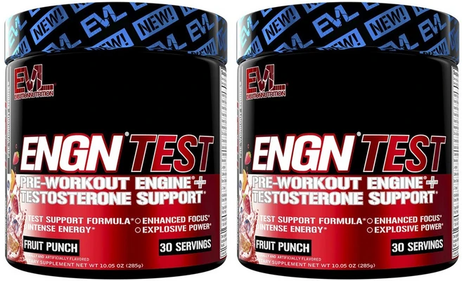 EVLUTIONNUTRITION ENGN 테스트 프리-워크아웃 엔진 + 테스토스테론 서포트 프루트 펀치 맛, 285g, 2개 - 쿠팡