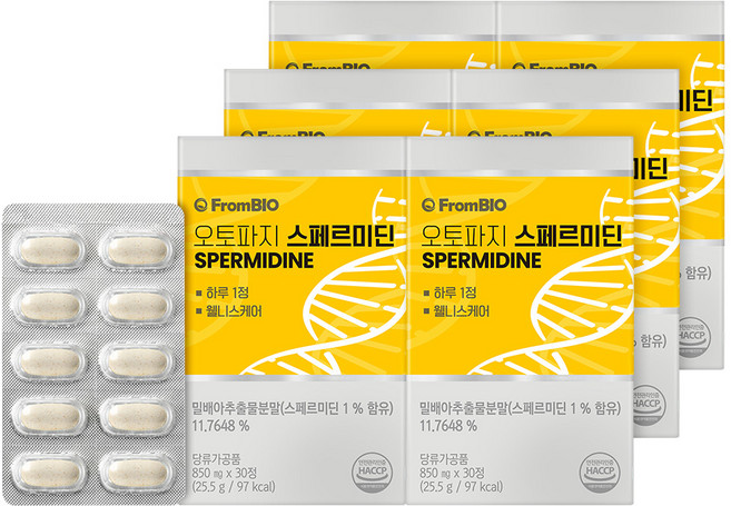 쿠팡옵션_오토파지 스페르미딘, 30정, 6개