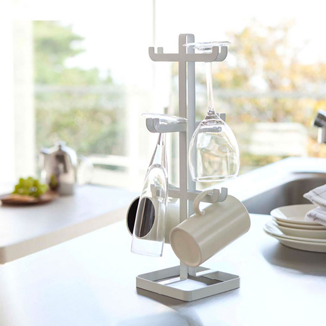 철제 컵 보관 건조대 (화이트), 화이트, 1개