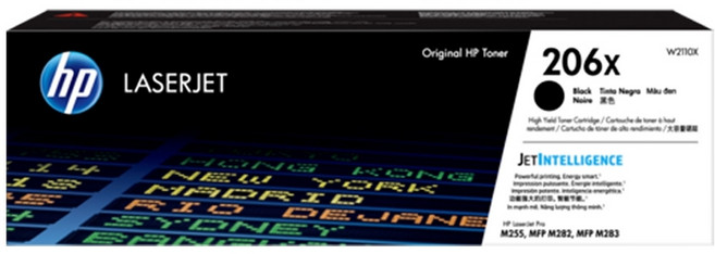 HP 206X W2110X 原廠黑色碳粉匣 適用M255 M282 M283 智慧列印技術, 黃色, 1個