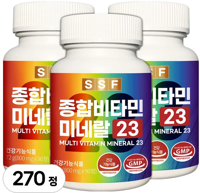 순수식품 종합 멀티 비타민 미네랄, 90정, 3개 - 쿠팡