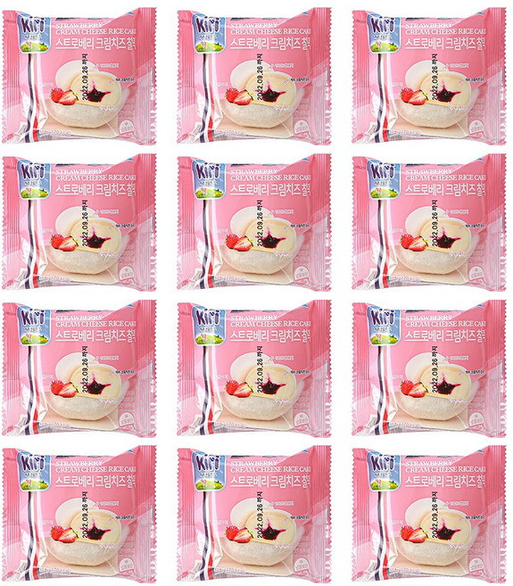끼리 크림치즈 찰떡 스트로베리 12입, 60g, 12개
