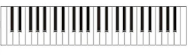 鋼琴紙鍵盤 53鍵 練習用 四個八度音 攜帶方便 鋼琴初學, 1個, 黑白