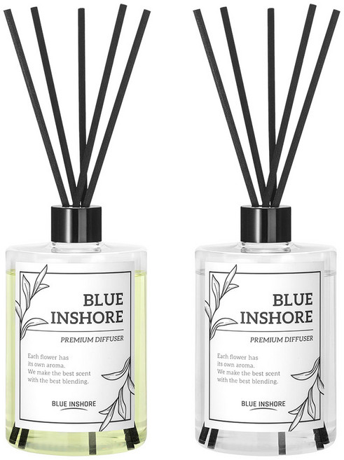 블루인쇼어 디퓨저 + 리드스틱 10p 세트, 체리블라썸, 500ml, 2개