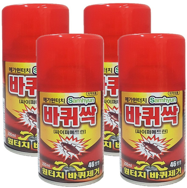 삼현제약 메가원터치 바퀴싹 200ml ×4개, 4개