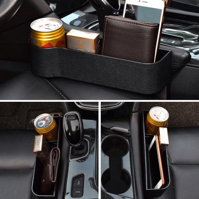 차량용 대용량 다용도 틈새 수납함 2개, 블랙Black, 1세트