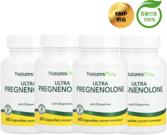 2+2 네이처스플러스 바이오페린 함유 울트라 프레그네놀론 캡슐 60정, 4개 - 쿠팡