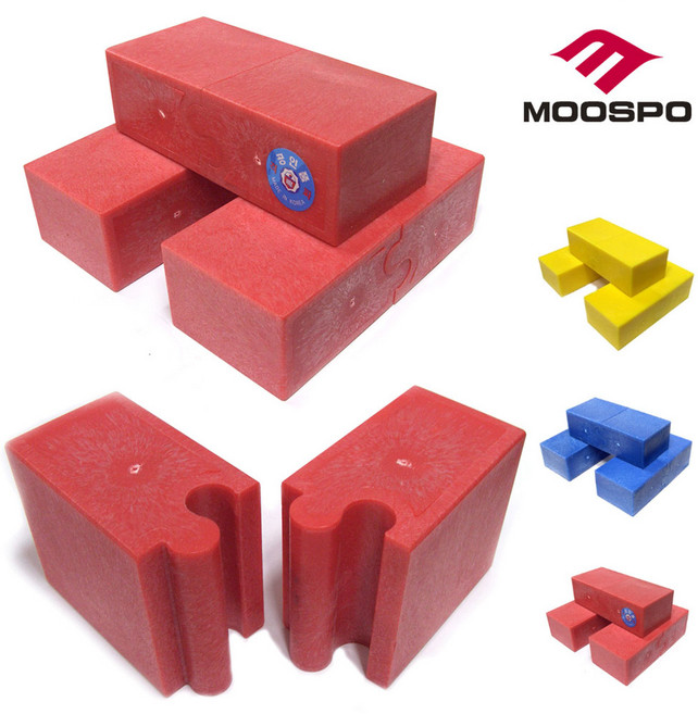 무스포 태권도 격파용 조립식 벽돌 3가지 강도 플라스틱 블럭 재사용 가능, 레드-상급자, 1개