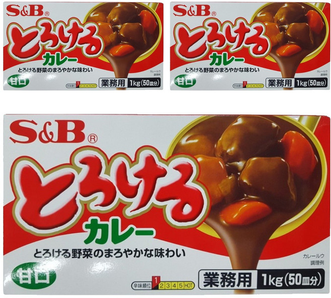 에스앤비 토로케루 카레 소스믹스 순한맛, 1kg, 3개